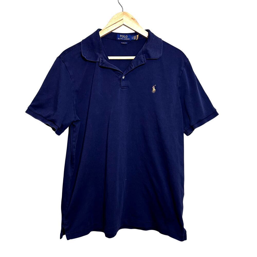 Polo Ralph Lauren Polo Shirt Classic Fit Navy Blue Short Sleeve Preppy Top Large